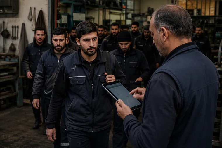 Sahada ekip ve operasyon takibini tablet ile yöneten yönetici — TeknoPers